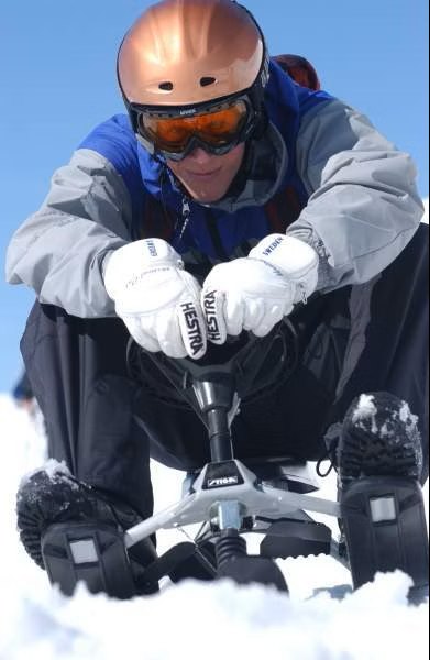 Schlitten SNOWRACER King Size GT Grey/Black, STIGA® Rennrodel für 2