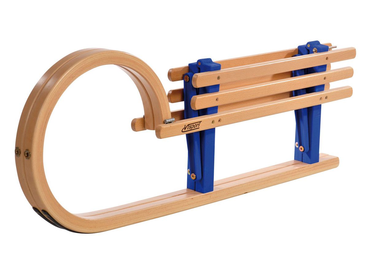 Hörnerrodel in blau klappbar 110 cm, Holz-Klappschlitten von VT-Sport |  TS-53110